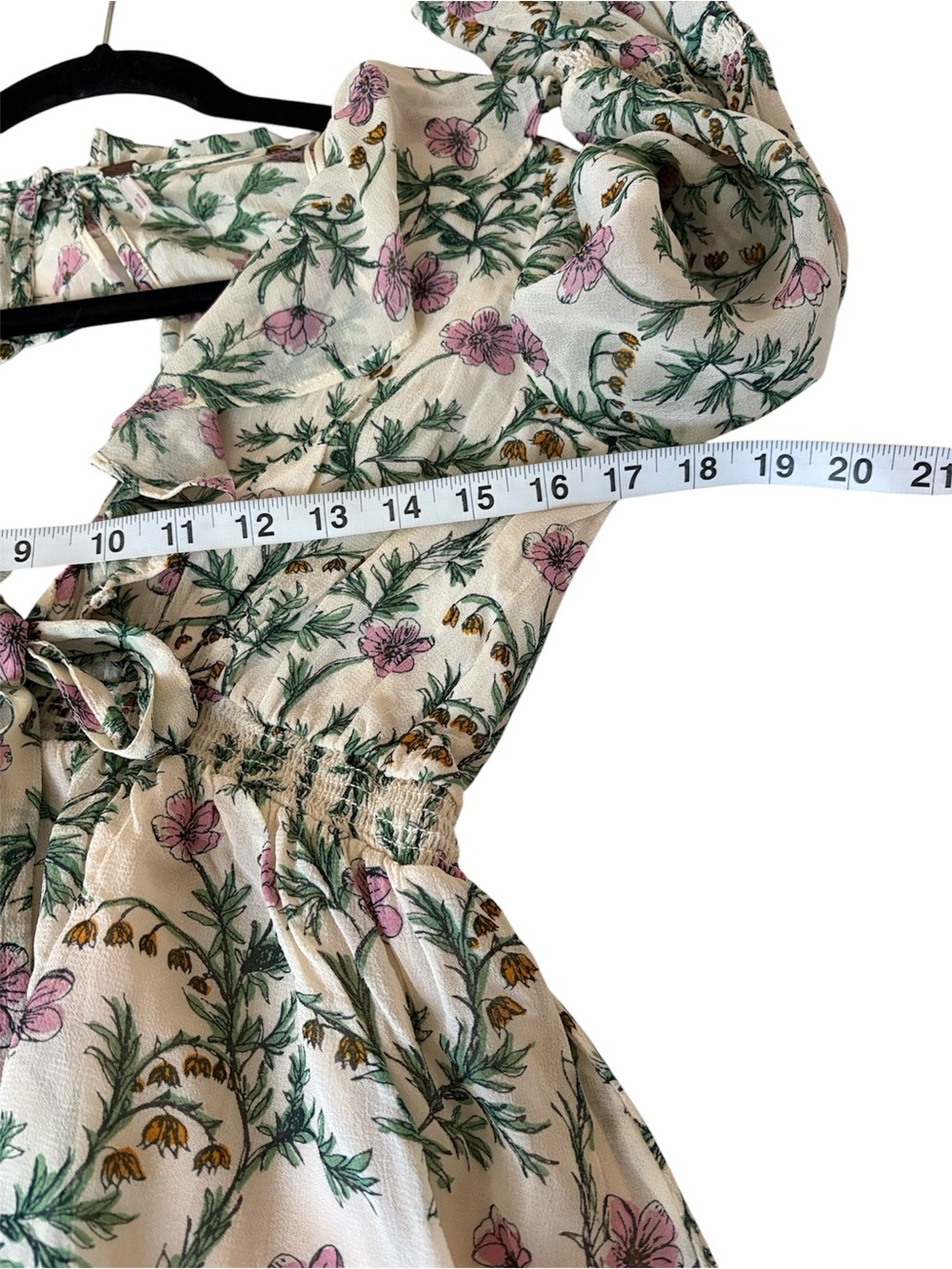 Free People Ruffle Me Up Babydoll Floral green & pink , size XS - Picture 6 of 8